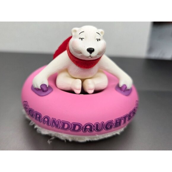 Hallmark Keepsake 2015 Granddaughter Christmas Ornament Polar Bear Inner Tube - Picture 4 of 10